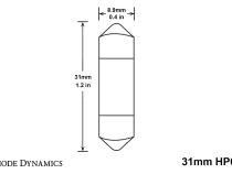 31mm HP6 LED Bulb LED Cool White Single Diode Dynamics