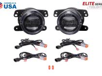 Elite Series Fog Lamps for 2007-2018 Jeep JK Wrangler w/ Plastic Bumper Pair Cool White 6000K Diode Dynamics