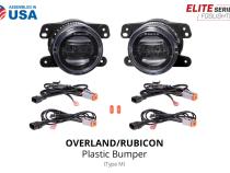 Elite Series Fog Lamps for 2020-2022 Jeep JT Gladiator Overland/Rubicon w/ Plastic Bumper Pair Cool White 6000K Diode Dynamics