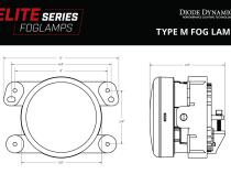 Elite Series Type M Fog Lamps, Yellow Pair Diode Dynamics