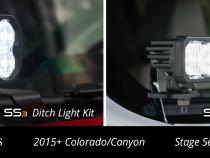 SS3 LED Ditch Light Kit for 2015-2021 Chevrolet Colorado, Pro White Combo Diode Dynamics