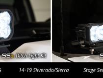 SS3 LED Ditch Light Kit for 2014-2019 GMC Sierra 1500, Sport White Combo Diode Dynamics