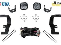 SS3 LED Ditch Light Kit for 2014-2019 Chevrolet Silverado 1500, Pro White Combo Diode Dynamics