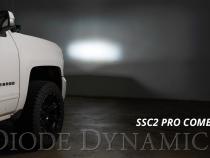 SS3 LED Ditch Light Kit for 2014-2019 Silverado/Sierra, Pro White Combo Diode Dynamics