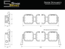 SS5 Sport Universal CrossLink 4-Pod Lightbar Yellow Combo Diode Dynamics