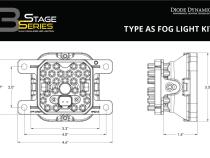 SS3 LED Fog Light Kit for 2010-2018 Ford Transit Connect White SAE Fog Max w/ Backlight Diode Dynamics