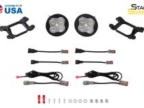 SS3 LED Fog Light Kit for 2006-2009 Chrysler PT Cruiser White SAE Fog Sport w/ Backlight Type M Bracket Kit Diode Dynamics
