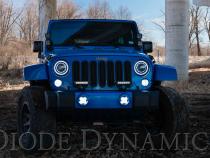 SS3 LED Fog Light Kit for 2007-2018 Jeep JK Wrangler Yellow SAE Fog Sport w/ Backlight Type M Bracket Kit Diode Dynamics