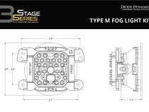 SS3 LED Fog Light Kit for 2009-2017 Dodge Journey White SAE Fog Pro w/ Backlight Type M Bracket Kit Diode Dynamics
