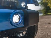 SS3 LED Fog Light Kit for 2007-2018 Jeep JK Wrangler Yellow SAE Fog Sport w/ Backlight Type MR Bracket Kit Diode Dynamics