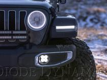 SS3 LED Fog Light Kit for 2018-2021 Jeep JL Wrangler White SAE Fog Pro w/ Backlight Type MS Bracket Kit Diode Dynamics