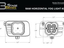 SS3 LED Fog Light Kit for 2009-2012 Ram 1500 White SAE Fog Pro w/ Backlight Diode Dynamics