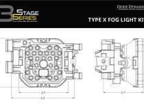 SS3 LED Fog Light Kit for 2008-2009 Subaru Legacy Yellow SAE Fog Sport w/ Backlight Diode Dynamics