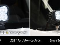 Stage Series 2in LED Ditch Light Kit for 2021 Ford Bronco Sport, Sport White Combo Diode Dynamics