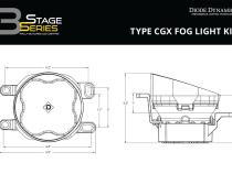 SS3 LED Fog Light Kit for 2010-2016 Toyota Sienna, Yellow SAE Fog Sport with Backlight
