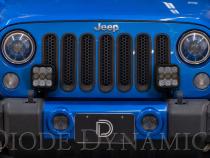 SS5 Bumper LED Pod Light Kit for 2007-2018 Jeep JK Wrangler, Pro Yellow Combo Diode Dynamics