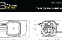 SS3 LED Fog Light Kit for 2015-2020 GMC Yukon, White SAE Fog Sport with Backlight Diode Dynamics