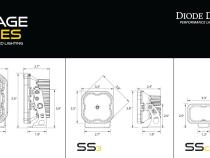 Stage Series Ditch Light Kit for 2017-2022 Ford Super Duty, C2 Sport Yellow Combo Diode Dynamics