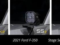 Stage Series Ditch Light Kit for 2017-2022 Ford Super Duty, SS3 Sport Yellow Combo Diode Dynamics