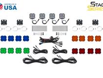 Stage Series SXS Rock Light Installer Kit, RGBW M8 w/Controller (4-pack)