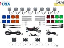 Stage Series SXS Rock Light Installer Kit, White Diffused M8 (8-pack)
