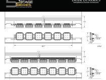 SS5 7-Pod CrossLink Mounting Kit for Prinsu/Sherpa Roof Racks, Pro Yellow Driving Diode Dynamics
