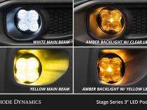 SS3 SAE/DOT Type NO Fog Light Kit Yellow (3000K) Max (38.5 watts) Yellow SAE Fog Diode Dynamics