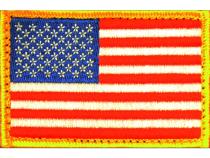 American Flag Patch Embroidered - USA Red, White and Blue 2.0 x 3.0 Inch Patch w/ Velcro/Hook Backing Stars On Left Bartact