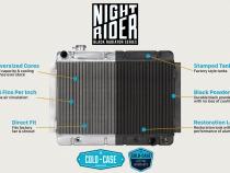 47-54 Chevy Truck Aluminum Radiator Black Night Rider Series Cold Case Radiators