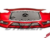 Infiniti Q60 Front Splitter &amp;amp; Winglets Matte Black For 17-21 Infiniti Q60 Stillen