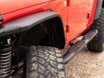 Oval Nerf Steps 4 Door Black Jeep Wrangler Unlimited 4WD (2018-2026) Rough Country