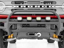 Nudge Bar 4 Inch Round Led (x4) OE Modular Steel Ford Bronco 4WD (21-25) Rough Country