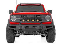 Light Bar Mount 3.5 Inch Round LED (Quad) Black Amber DRL OE Modular Steel Ford Bronco (21-24) Rough Country