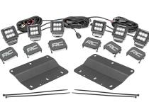 LED Light Kit Fog Mount Triple 2 Inch Black Pair Spot/Flood Ford Bronco (21-25) Rough Country