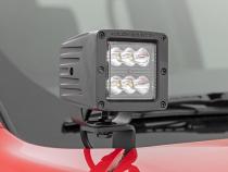 LED Light Kit Ditch Mount 2 Inch Black Pair Spot Nissan Frontier (22-26) Rough Country