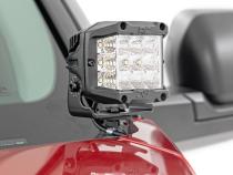 LED Light Kit Ditch Mount 2 Inch Black Pair Amber DRL Toyota Tundra (22-26) Rough Country