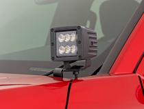 LED Light Kit Ditch Mount 2 Inch Black Pair Spot Toyota Tacoma (24-26) Rough Country
