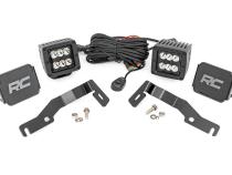 LED Light Kit Ditch Mount 2 Inch Black Pair Spot Toyota Tacoma (24-26) Rough Country