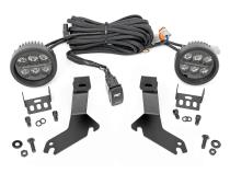LED Light Kit Ditch Mount Black Series Round 3.5 Inch Amber DRL Chevy 1500 (99-06) Rough Country