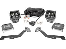LED Light Kit Ditch Mount 2 Inch Black Pair Amber DRL Ram 1500 (19-26) Rough Country