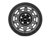 85 Series Wheel One-Piece Gunmetal Gray/Black 15x8 5x4.5 -19mm Rough Country