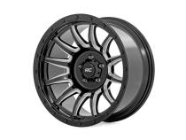 90 Series Wheel One-Piece Gloss Black w/machined spokes 18x9 6x5.5 0mm Rough Country