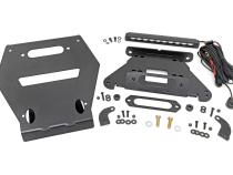 LED Light Winch Mount Front 10 Inch Black Slimline Polaris RZR Pro R Rough Country