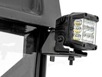 LED Light RR Cage Mount 2 Inch Black Flood Pair Polaris Ranger 1000/Ranger XP 900/1000 Rough Country