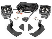 LED Light Kit Cage Mount 2 Inch Black Pair Amber DRL CFMOTO UFORCE 1000 Rough Country
