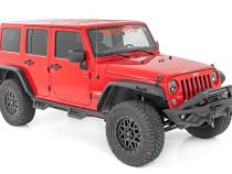 High Clearance LED Flat Fender Flare Kit UV Treated Jeep Wrangler JK (07-18) Rough Country