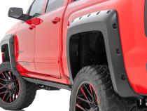 Pocket Fender Flares 6 Foot 7 Inch &amp;amp; 8 Foot Bed GBA Black Chevy Silverado 1500 (14-18)/ 2500HD (15-19) Rough Country