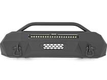 Front Bumper Hybrid Winch Mount Only with 20 Inch DRL LED Light Bar 16-22 Toyota Tacoma Rough Country
