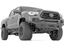 Front Bumper Hybrid with 12000 Lb Pro Series Winch Synthetic Rope and 20 Inch DRL LED Light Bar 16-22 Toyota Tacoma Rough Country