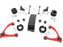 3.5 Inch Lift Kit Forged UCAs Red Chevy/GMC SUV 1500 2WD/4WD (2007-2020) Rough Country